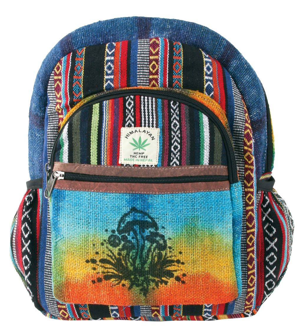 Tie Dye Hemp Medium Mushroom Backpack • HH-76
