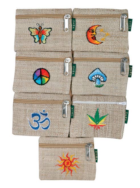 Hemp Coin Purse Embroidery