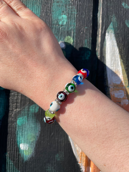 Evil Eye Bracelet with Rhinestones