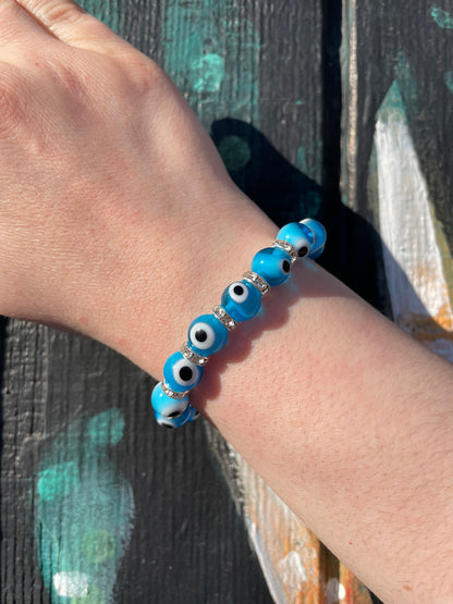 Evil Eye Bracelet with Rhinestones