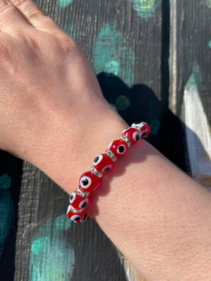 Evil Eye Bracelet with Rhinestones