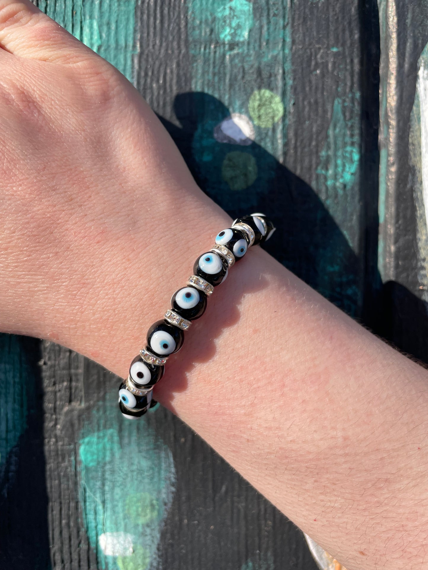Evil Eye Bracelet with Rhinestones