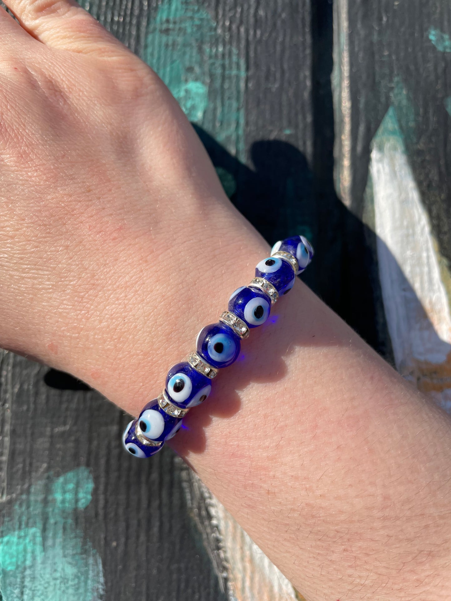 Evil Eye Bracelet with Rhinestones